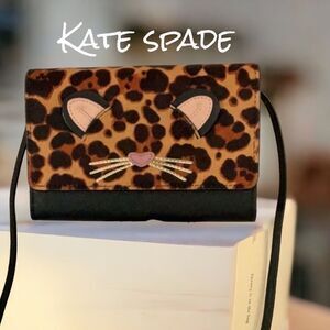 KATE SPADE NWT LEOPARD SUMMER RUN WILD CROSSBODY WALLET BAG CLUTCH